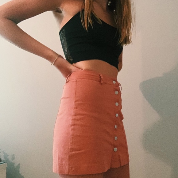 Burgundy Button Up Mini Skirt - Picture 4 of 4